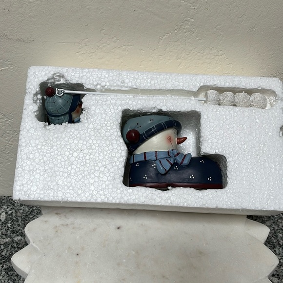 NIB Snowman Candle Holder & Snowman Head Christmas Candle Snuffer - Picture 10 of 14